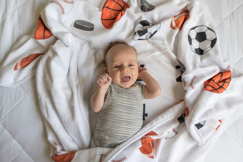 Sports Baby Milestone Blanket- Double Sided for 0-24 Months